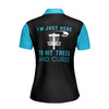 Custom Team Name Disc Golf Here Hit Trees Black Blue Women's Polo Shirt S-5XL