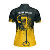Custom Team Name Disc Golf Sport Tree Black Yellow Women's Polo Shirt S-5XL