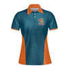 Custom Team Name Disc Golf Landscape Design Teal Orange Women's Polo Shirt S-5XL