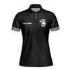 Custom Team Name Disc Golf Skull Design Black White Women's Polo Shirt S-5XL