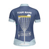 Custom Team Name Disc Golf Sport Snow Cloud Design Blue Women's Polo Shirt S-5XL