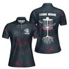 Custom Team Name Disc Golf Roots Paint Splashes Black Women's Polo Shirt S-5XL