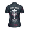 Custom Team Name Disc Golf Roots Paint Splashes Black Women's Polo Shirt S-5XL