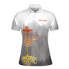 Custom Team Name Disc Golf Roots Forest White Gray Women's Polo Shirt S-5XL