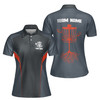 Custom Team Name Disc Golf Tree Roots Gray Orange Women's Polo Shirt S-5XL