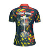 Custom Team Name Disc Golf Roots Paint Camo Multi-Color Women's Polo Shirt S-5XL