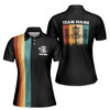 Custom Team Name Disc Golf Grasses Colorful Stripes Women's Polo Shirt S-5XL