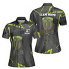 Custom Team Name Disc Golf Sport Camo Pattern Gray Women's Polo Shirt S-5XL