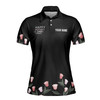 Custom Name Mom Rose Pattern Black Women's Polo Shirt S-5XL