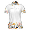 Custom Name Mom Love Mom Floral Pattern White Women's Polo Shirt S-5XL, For Mom
