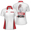 Custom Name Mom Baby Quote Best Mom White Red Women's Polo Shirt S-5XL, For Mom