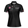 Custom Name Mom My First Day Floral Black Women's Polo Shirt S-5XL, For Mom