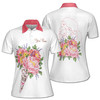 Custom Name Mom Baby Bright Floral White Women's Polo Shirt S-5XL
