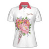 Custom Name Mom Baby Bright Floral White Women's Polo Shirt S-5XL