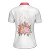 Custom Name Mom Baby Bright Floral White Women's Polo Shirt S-5XL