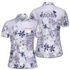 Custom Name Mom I Love You Mom Floral Purple Women's Polo Shirt S-5XL, For Mom