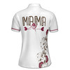 Custom Name Mama Baby Floral Pattern White Women's Polo Shirt S-5XL, For Mom