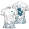 Custom Name Mama Mother Child Floral White Women's Polo Shirt S-5XL, For Mom