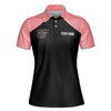 Custom Name Happy Mother Hearts Black Pink Women's Polo Shirt S-5XL, For Mom