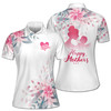 Custom Name Mom And Baby Rose Floral White Women's Polo Shirt S-5XL, For Mom