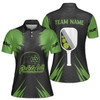 Custom Team Name Pickleball Paddle Paddle Black Green Women's Polo Shirt S-5XL