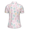 Custom Name Cute Egg And Hearts White Pink Women's Polo Shirt S-5XL