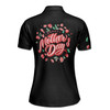 Custom Name Mom Floral Pattern Black Red Women's Polo Shirt S-5XL