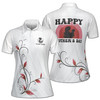 Custom Name Mom and Baby Floral White Red Women's Polo Shirt S-5XL