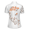 Custom Name Mom Love Floral Swirl White Women's Polo Shirt S-5XL