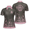 Custom Name Mom Baby Floral Silhouette Black Pink Women's Polo Shirt S-5XL