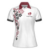 Custom Name Mom Baby Floral Cascade White Women's Polo Shirt S-5XL