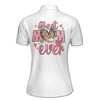 Custom Name Mom Quote Best Mom Ever Bouquet White Women's Polo Shirt S-5XL