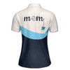 Custom Name Mom Baby Hearts Blue White Women's Polo Shirt S-5XL