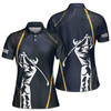 Custom Name Golf Player Black Women's Polo Shirt S-5XL