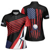Custom Name Golf America Flag Black Red Women's Polo Shirt S-5XL, For Friend