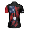 Custom Name Golf America Flag Black Red Women's Polo Shirt S-5XL, For Friend