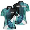 Custom Team Name Darts Teal Smoke Black Blue Women's Polo Shirt S-5X, For Friend