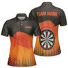 Custom Team Name Darts Flaming Black Orange Women's Polo Shirt S-5X, For Friend