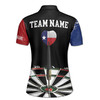 Custom Team Name Darts Texas Flag Black Women's Polo Shirt S-5X