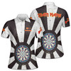 Custom Team Name Darts Fire Board Pattern Black White Women's Polo Shirt S-5X