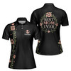 Custom Name Best Mom Ever Floral Black Women's Polo Shirt S-5XL