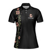Custom Name Best Mom Ever Floral Black Women's Polo Shirt S-5XL