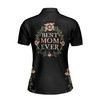 Custom Name Best Mom Ever Floral Black Women's Polo Shirt S-5XL