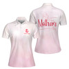 Custom Name Mom And Baby White Pink Women's Polo Shirt S-5XL