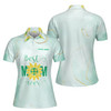 Custom Name Best Mom Ever Sunflowers Pattern Green Women's Polo Shirt S-5XL