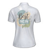 Custom Name Best Mom Leaves Pattern White Women's Polo Shirt S-5XL