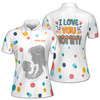 Custom Name I Love You Mommy Floral Dots Pattern White Women's Polo Shirt S-5XL