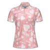 Custom Name Mom Floral Heart Pattern Pink Women's Polo Shirt S-5XL, For Mom