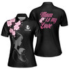 Custom Name Mom Is My Love Baby Floral Black Women's Polo Shirt S-5XL, For Mom