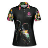 Custom Name First As A Mom Flora Pattern Black Colorful Women's Polo Shirt S-5XL